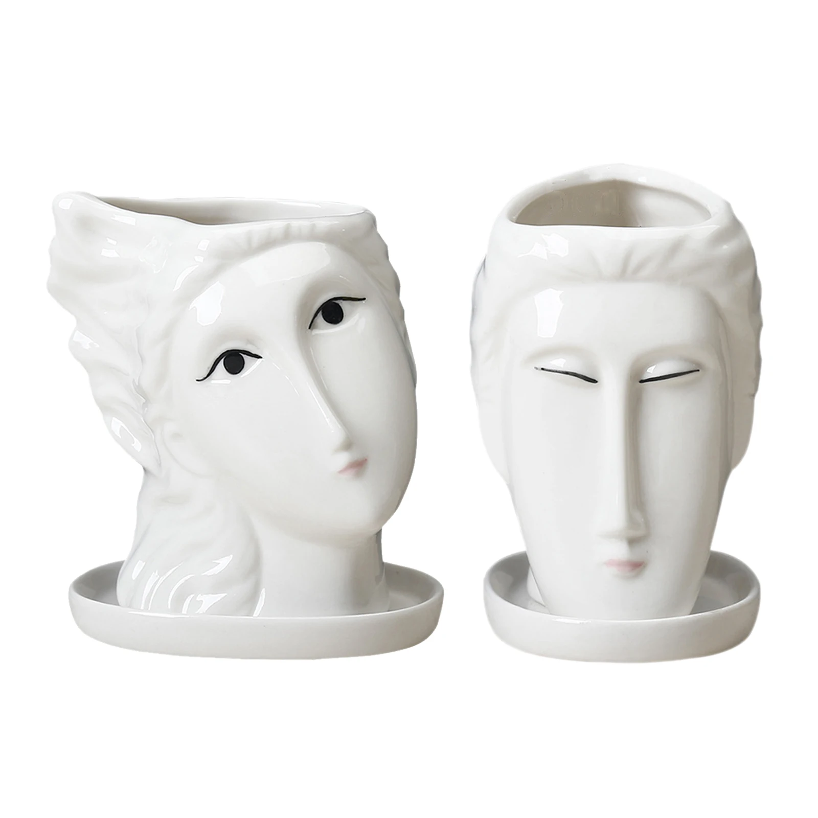 

Ceramic Face Head Planter Garden Plant Pot Art Succulent Flowerpot Decor