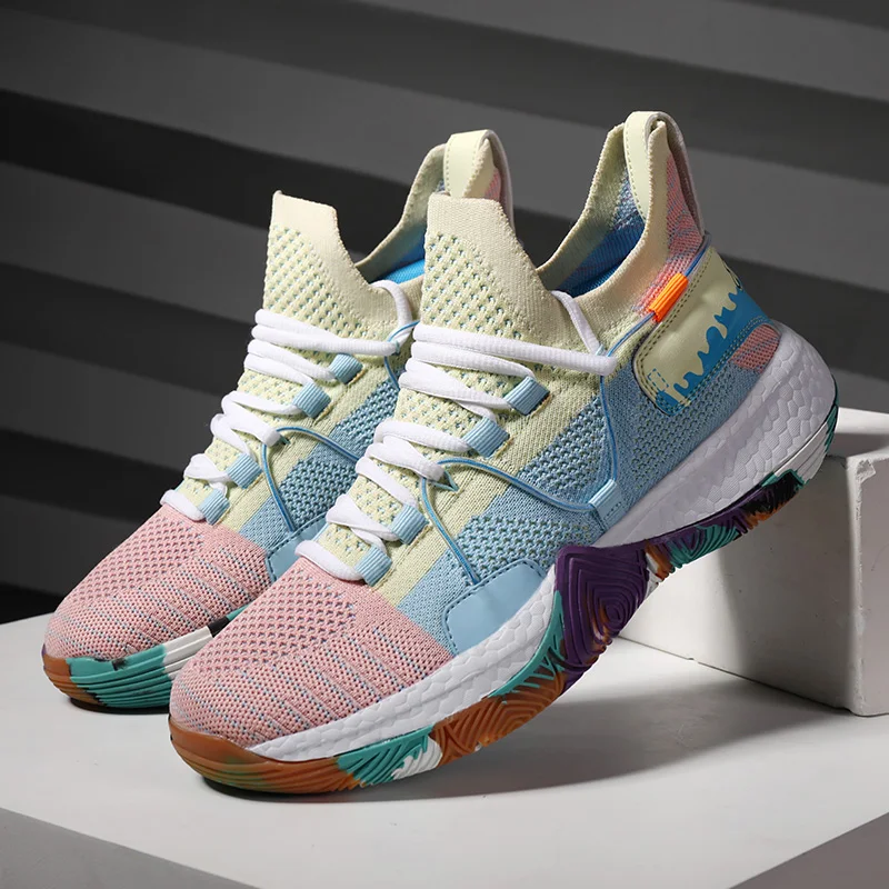 Brand Red Men Breathable Basketball Shoes High Top Mens Shockproof Basketball Sneakers Cushioning Outdoor Training Sport Shoes