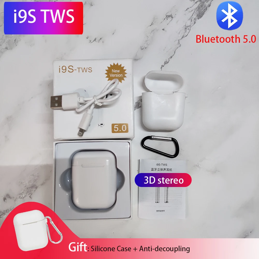 I12 Tws 5,0 Bluetooth спортивные наушники игровая гарнитура i7S i18 i9s стерео беспроводные наушники с микрофоном зарядная коробка