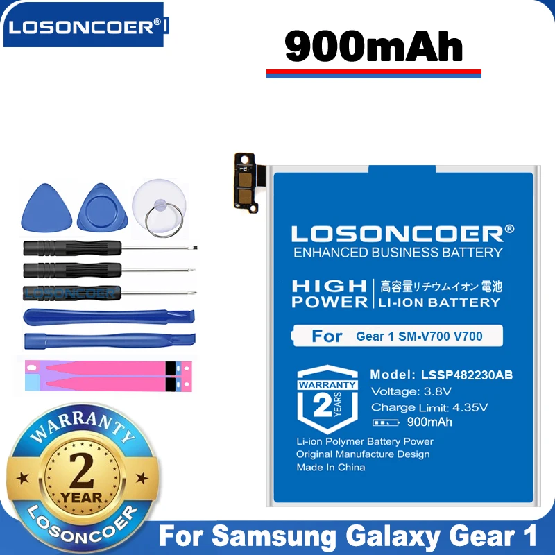100% оригинал LOSONCOER 900 мАч B030FE LSSP482230AB батарея для Samsung Galaxy Gear 1 SM V700 батарея|Цифровые