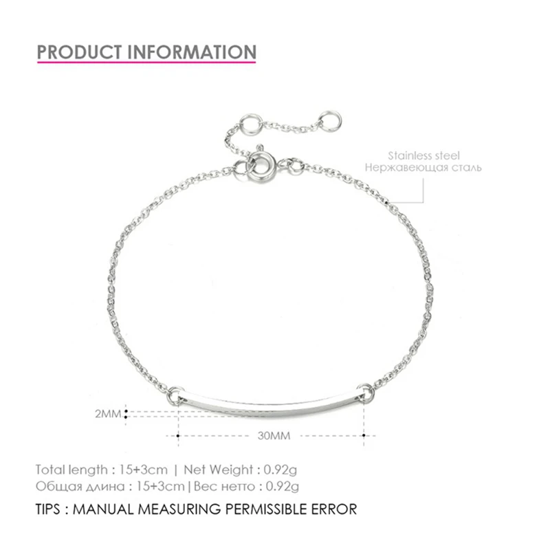 Изящные нержавеющая сталь браслеты для женщин золотистое серебристое покрытие