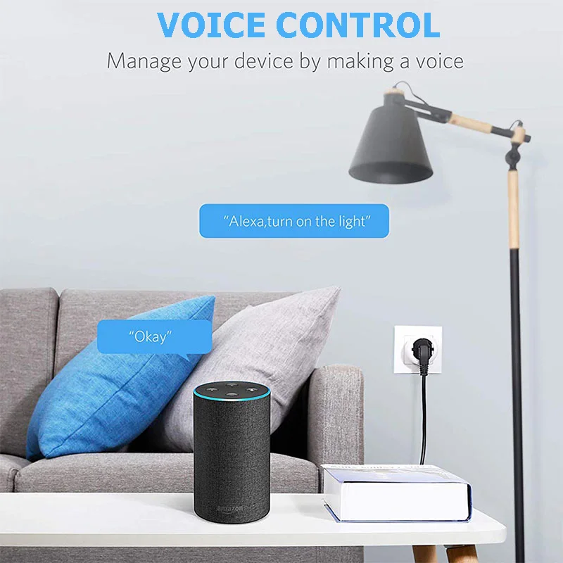 EU Smart Wifi Plug Adapter Power Socket With Timer Outlet Remote Support Alexa Google Home 16A with Monitoring | Обустройство дома