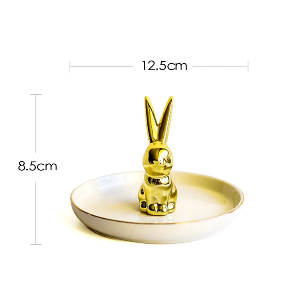 Лоток для хранения ювелирных изделий в виде кролика позолоченная Ювелирная