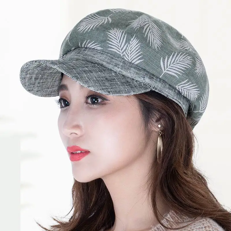 

Kagenmo New Young Lady Beret Outdoor Leisure Leaf Soild Color Young Women Hat Autumn All-Match Female Sunscreen Hat