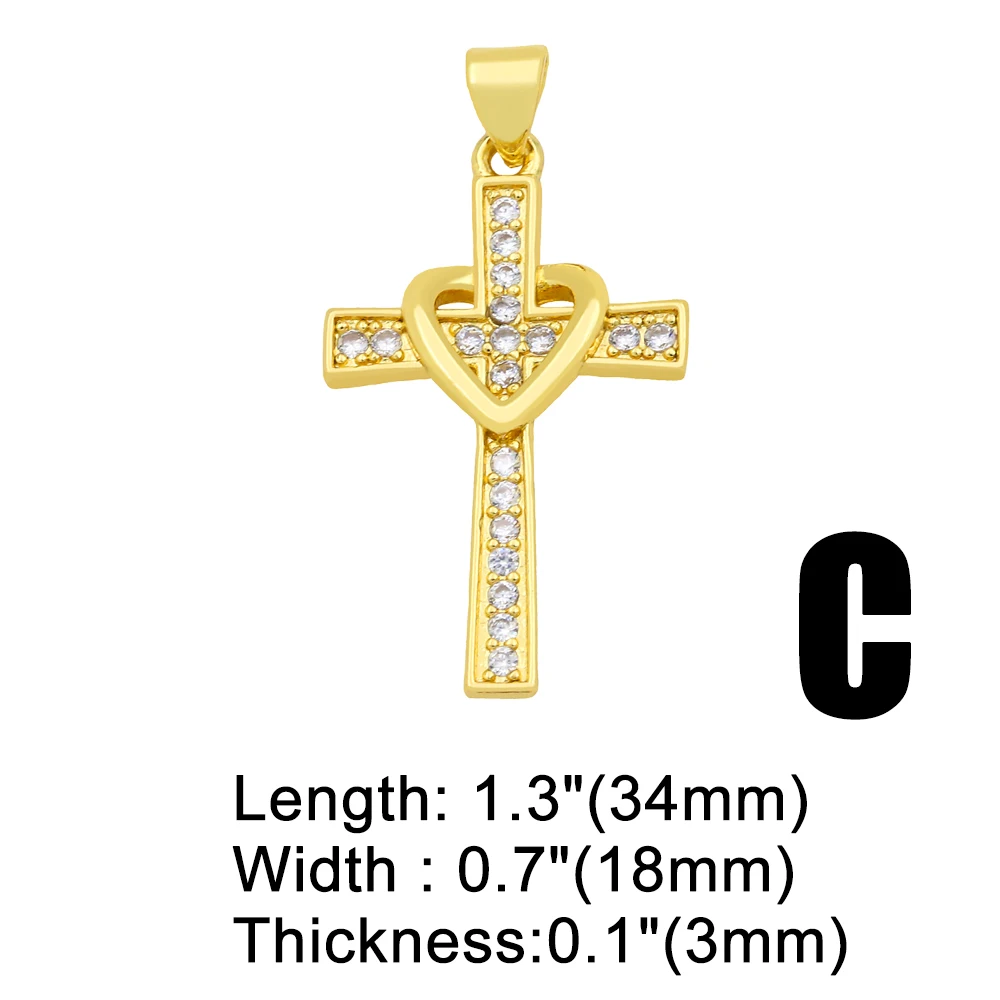 OCESRIO позолоченный Большой Медь Jusus крест благословенная девственная Подвески