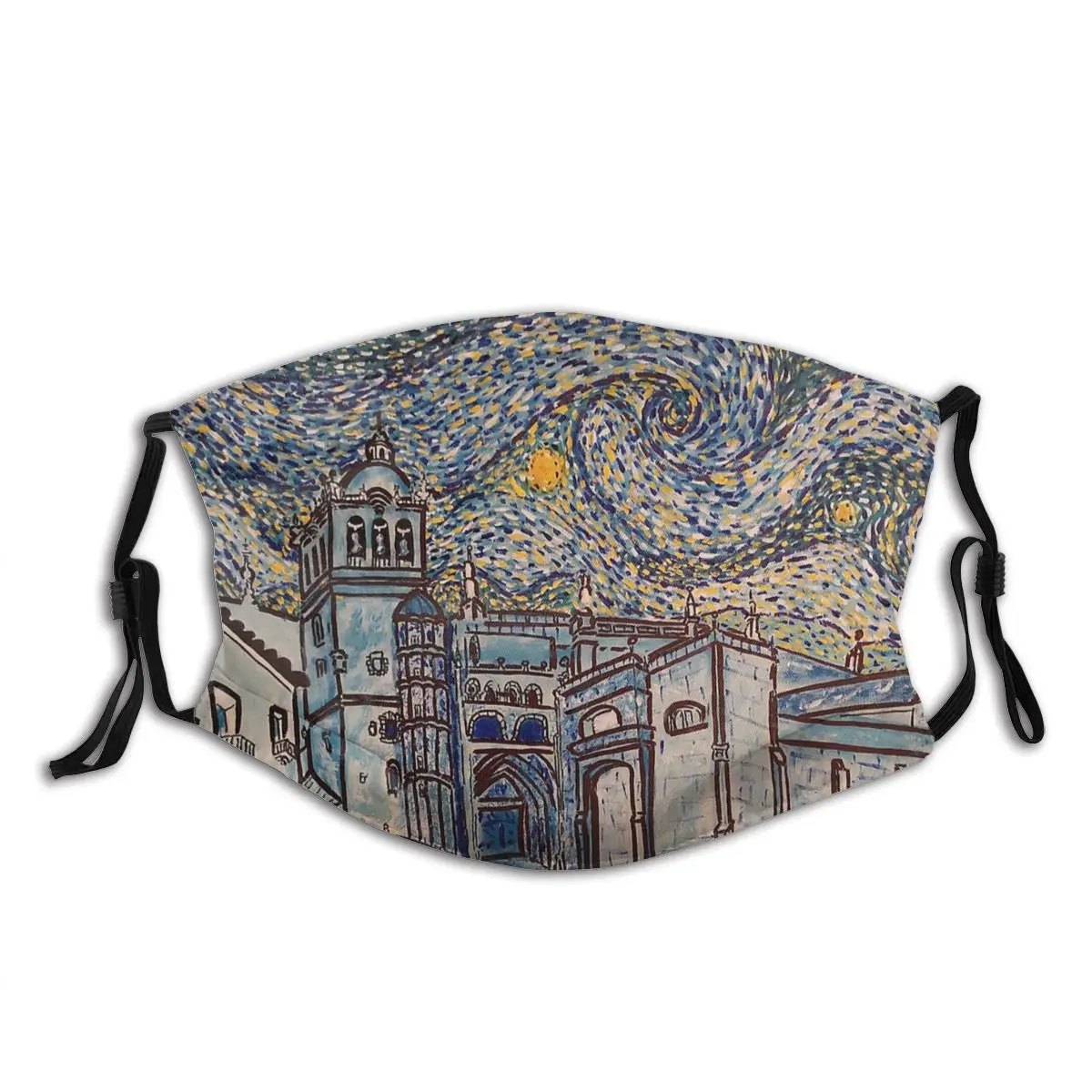 

The Starry Night Van Gogh Spain Non Disposable Mouth Face Mask with filter Anti Wind Dust Proof Earloop Protection Cover Muffle