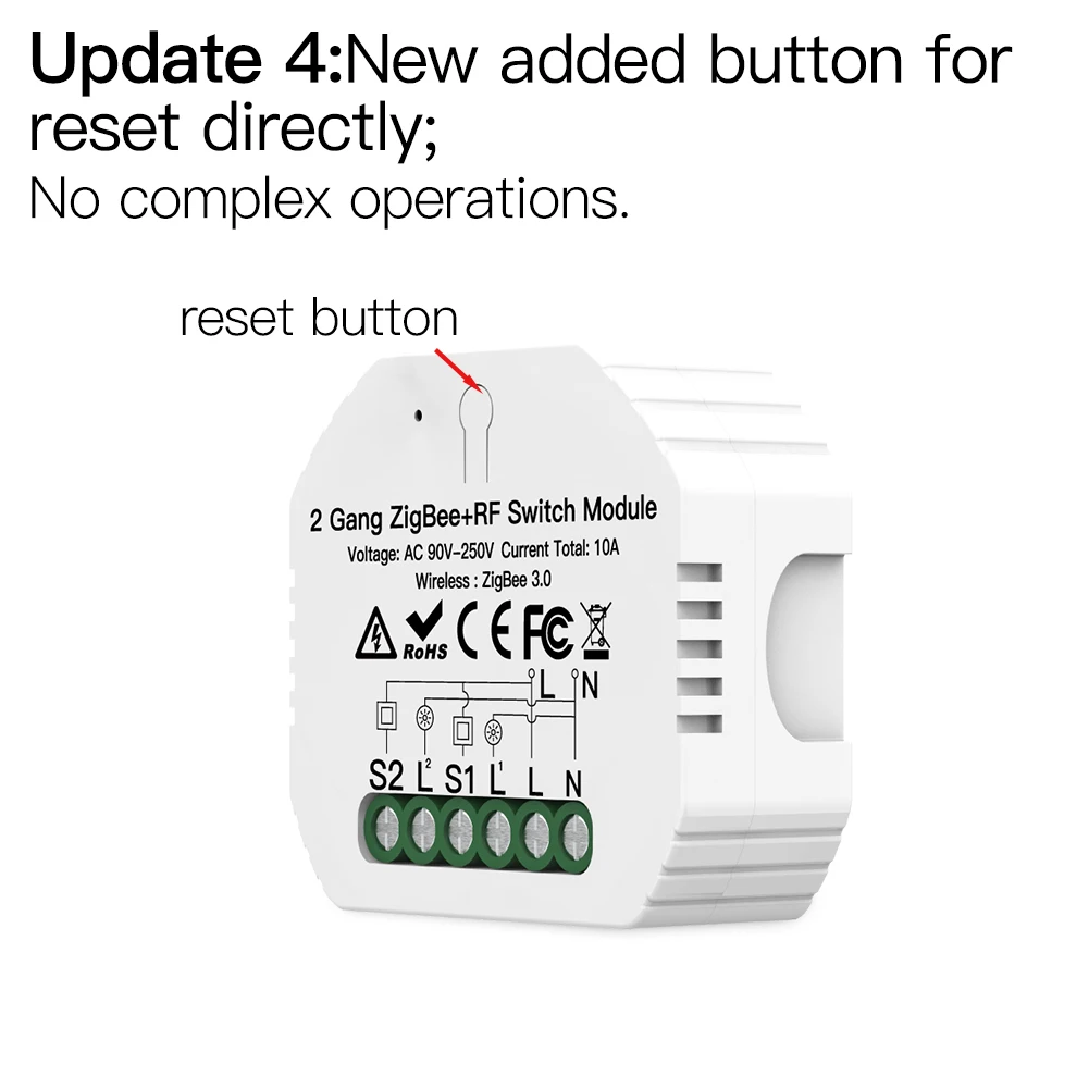 Фото Модуль управления освещением Zigbee 3.0 RF 433 МГц с двумя каналами таймером и беспроводным управлением через панели пульт Модуль управления освещением Zigbee 3.0 RF 433 МГц с двумя каналами таймером и беспроводным управлением через панели пульт