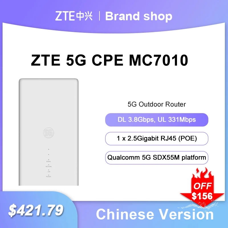 Новый ZTE открытый маршрутизатор MC7010 5G Sub6 + 4 аппарат не привязан к оператору