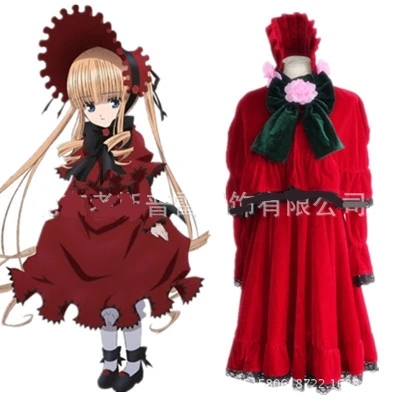 

Женское платье высокого качества из аниме «Розен-Мейден» Shin ku Lolita, Женский костюм для косплея, платье + палантин + шаровары + аксессуар