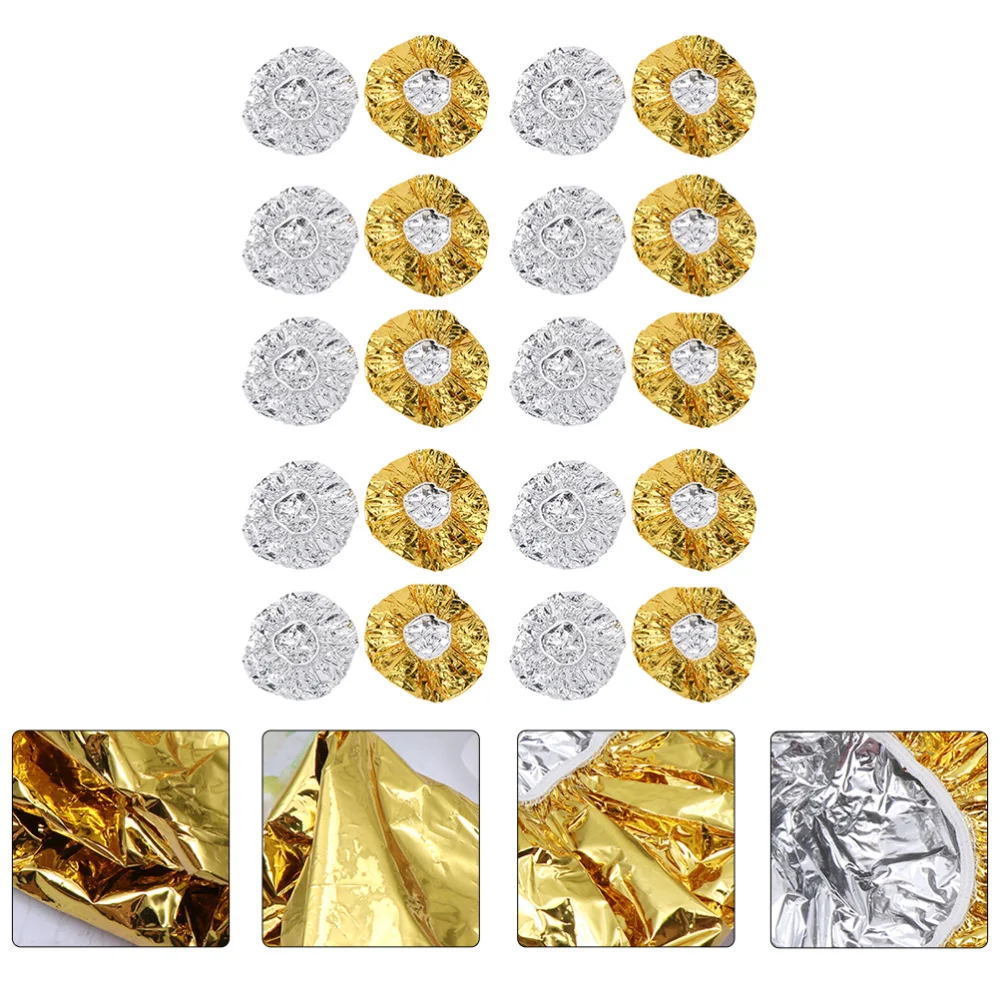 

20pcs Shiny Hair Dyeing Caps Aluminum Foil Conditioning Heat Thermal Cap