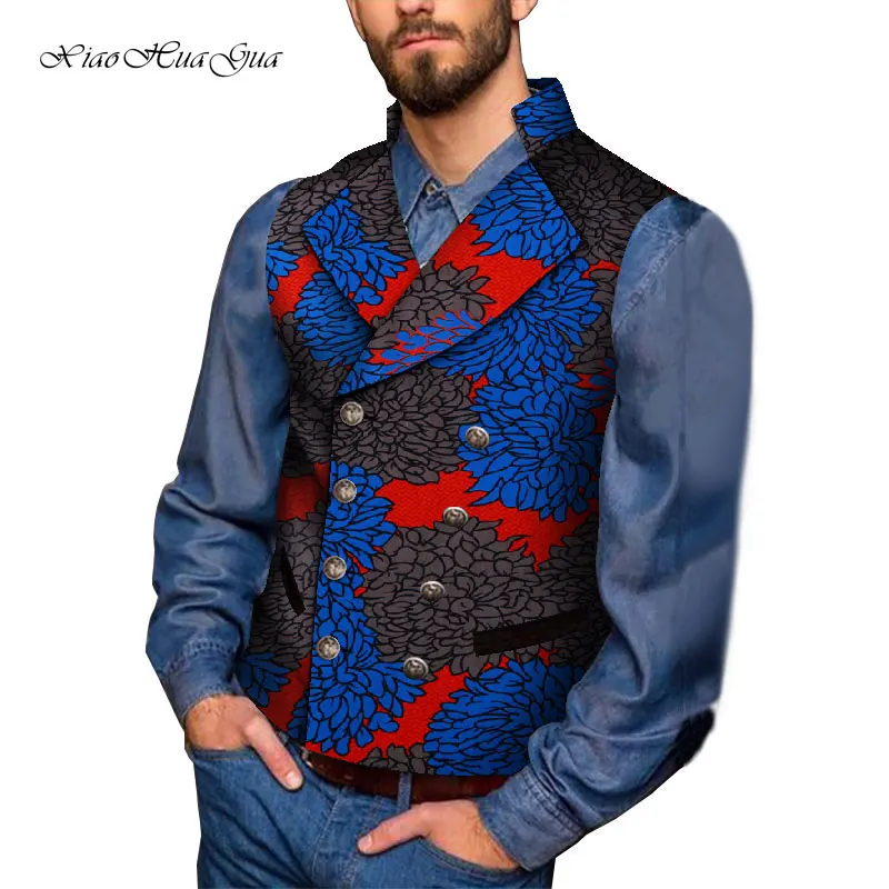 Мужской костюм жилет в африканском стиле формальное платье с v-образным вырезом