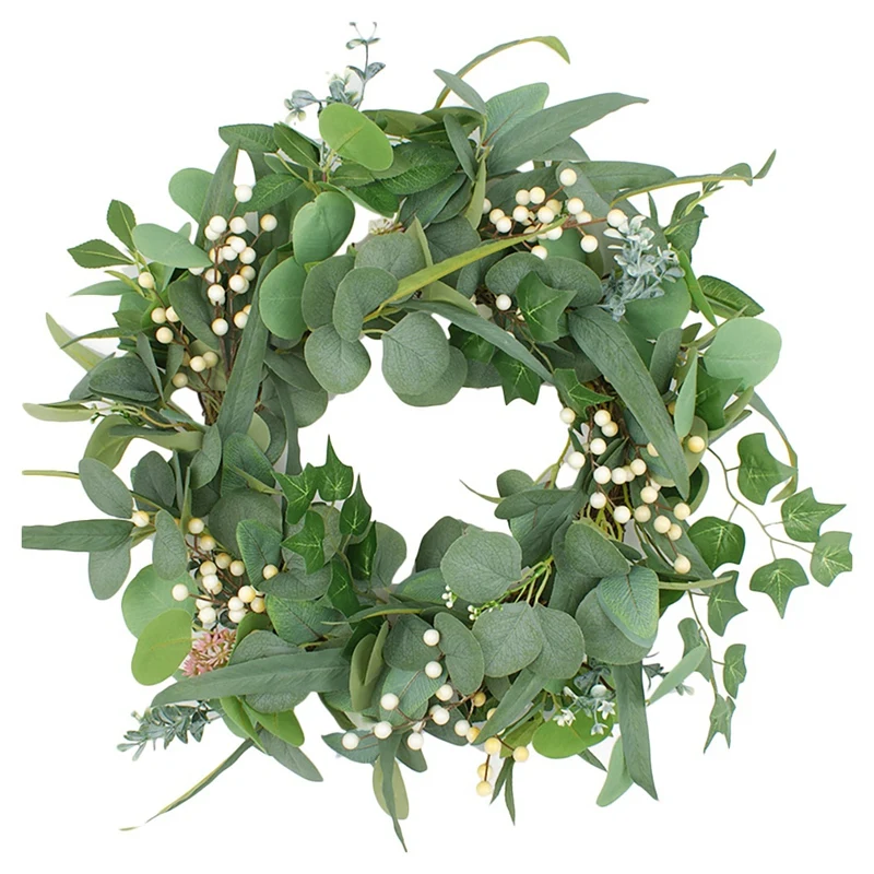 

Eucalyptus Wreath Spring Wreath for Front Door Wall Window Wedding Party Garden Office Farmhouse Home Decor