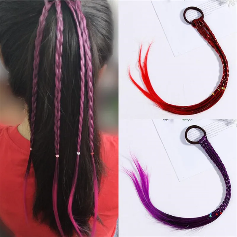 

New Cute Girls Elastic Hair Rope Rubber Bands Braides Hair Accessories Wig Ponytail Hair Ring Kids Twist Braid Rope Hair