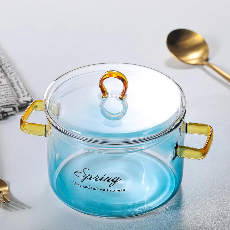 

Home gradient Glass Salad Bowl Fruit Rice Serving Bowls Food Storage Container Lunch Bento Box Decoration Tableware