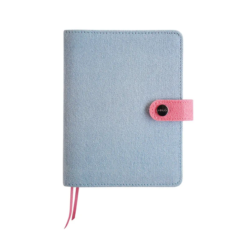 Light blue Pink Классическая ткань офисная школа 6 отверстий спиральный блокнот канцелярские принадлежности винтажная папка человек записная книжка еженедельник планировщик список дел Органайзер A5 A6 - Цвет: Light blue Pink