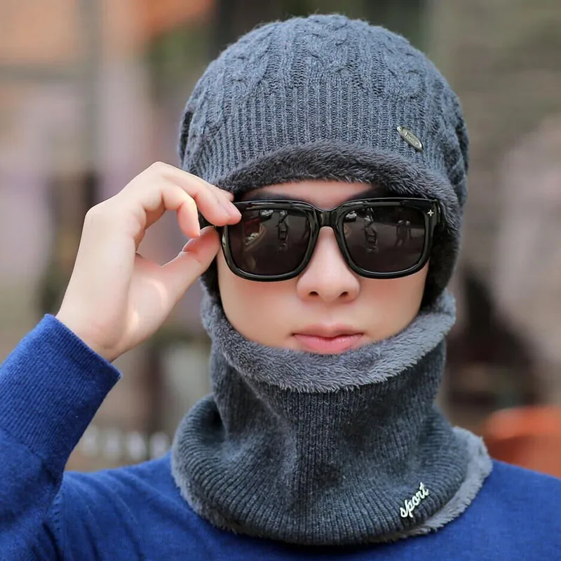 Брендовые зимние шапки для мужчин Skullies Beanies Мужская зимняя вязаная шапка из крученой пряжи шарф из шерсти женская маска капота мужская шапка