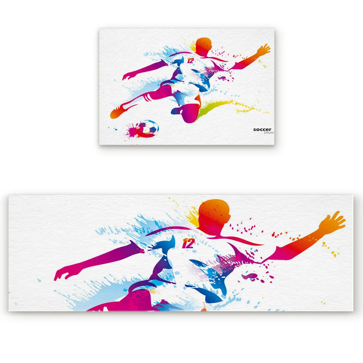 Красный фиолетовый спортивный большой кухонный коврик с изображением