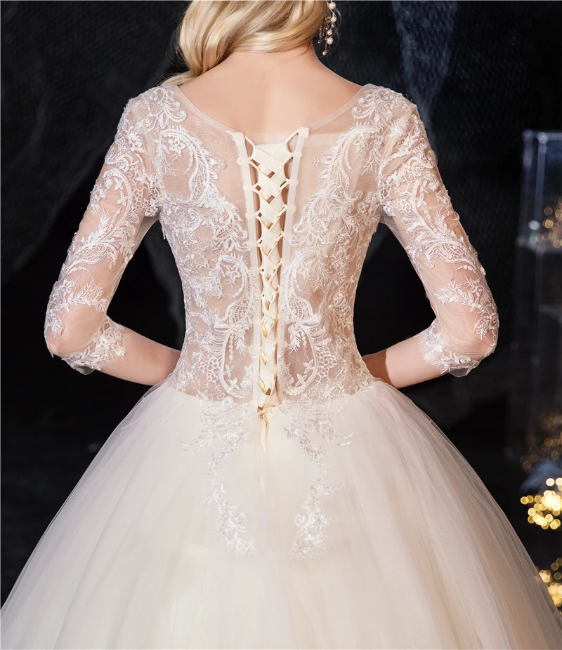 Женское кружевное свадебное платье элегантное винтажное с V-образным вырезом и