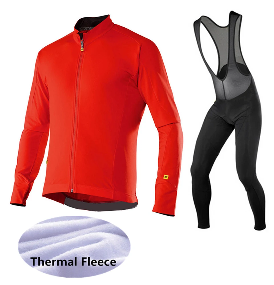 Cycling suit Mavic майки для велоспорта, зимний теплый флисовый костюм с длинными рукавами для гонок, MTB, одежда для велоспорта, Ropa Ciclismo - Цвет: Cycling suit