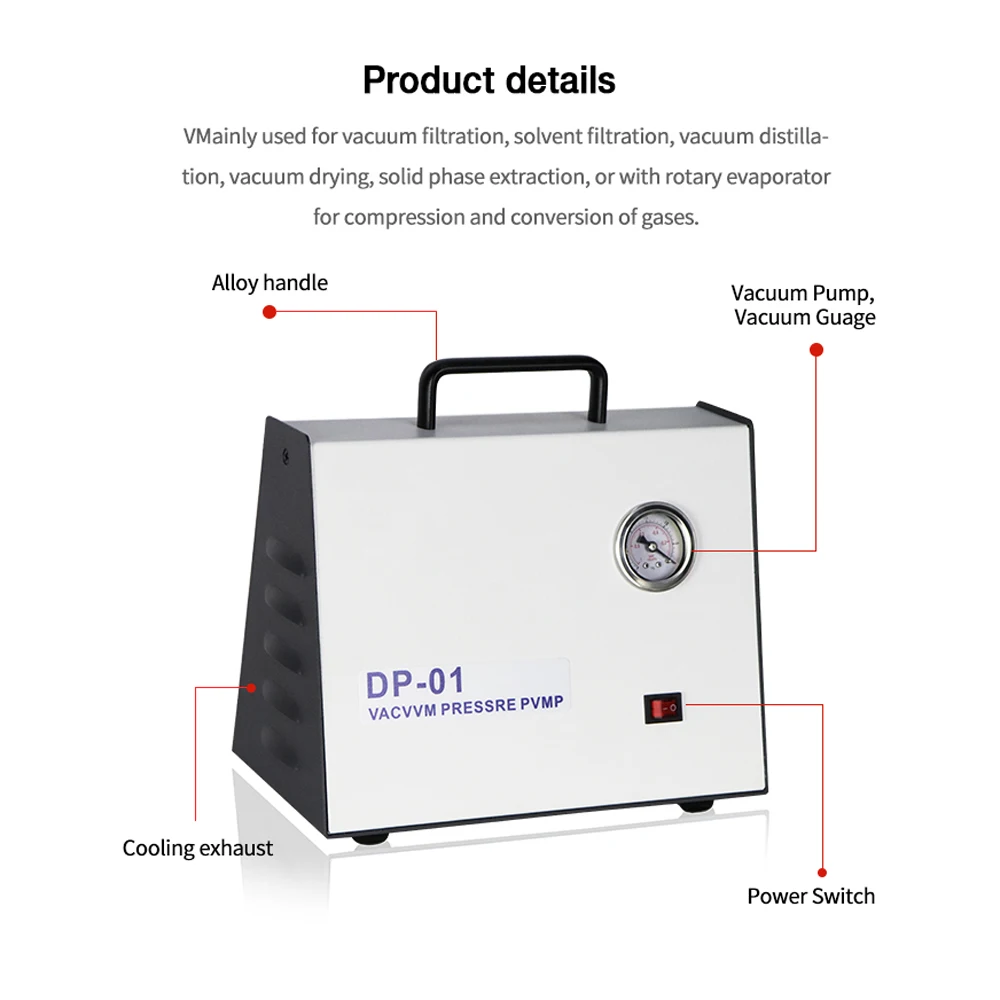 Лабораторное оборудование ZOIBKD DP-01 Безмасляный мембранный вакуумный насос Защита