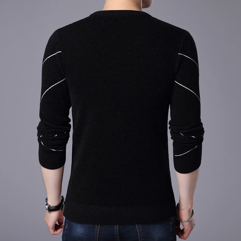 

Men's Winter Warm Pullover Men's Knitted Sweater Cashmere Wool Pullover Men's Casual Striped Sweater Men's Sweater