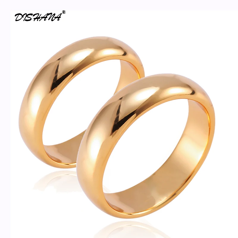 Кольца для пар шириной 6 мм светло версия золотого цвета кольцо женщин/мужчин
