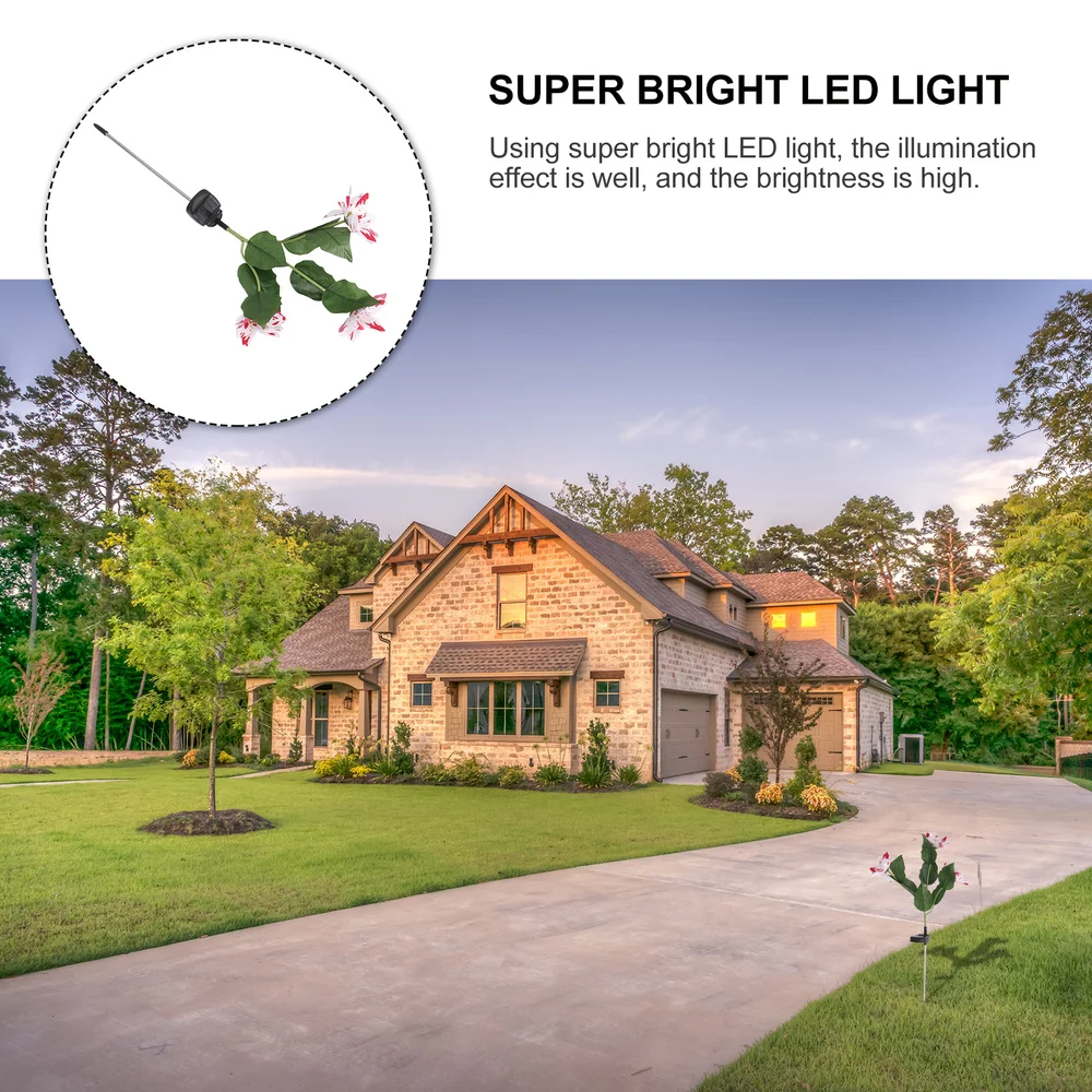 

1PC Solar Energy Xmas Flower Courtyard Lamp Lawn Garden Ground Insert Lamp Decor