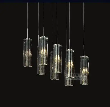 買取 Modern Spiral Crystal Stick Pendant Light 400*1500mm 25 Heads