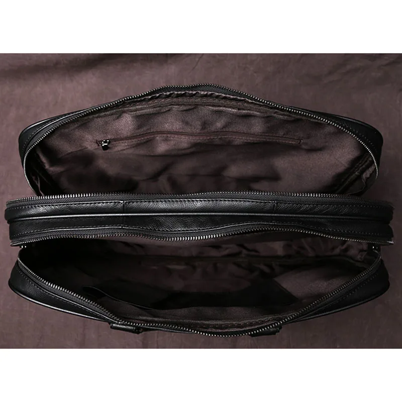 Vintage Luxury Head Layer Genuine Leather Men's Business Office Briefcases 16 Inch Laptop High-Capacity Shoulder Messenger Bags