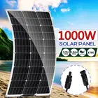 Солнечная панель 1000 Вт 18 в, Высокоэффективная монокристаллическая портативная Гибкая Водонепроницаемая Аварийная зарядка, уличная перезаряжаемая энергия