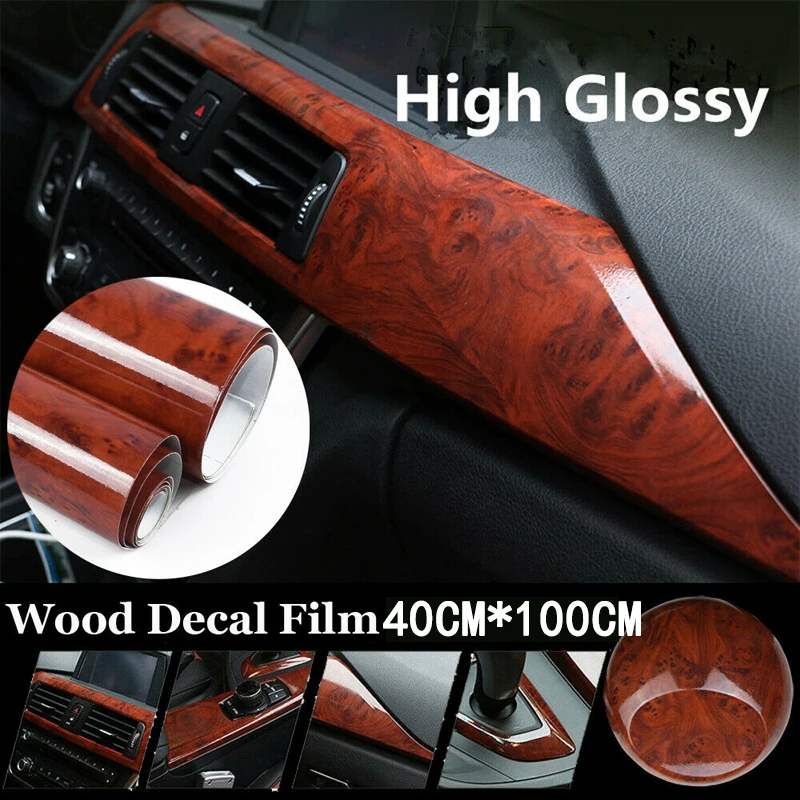 

Hot Sale High Glossy Sticker Car Internal Adhesive DIY Film Wood Grain Vinyl Decal Brand New And High Quality