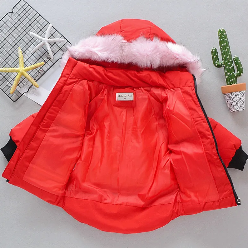Зимние куртки для девочек детские теплые пальто плотная верхняя одежда малышей