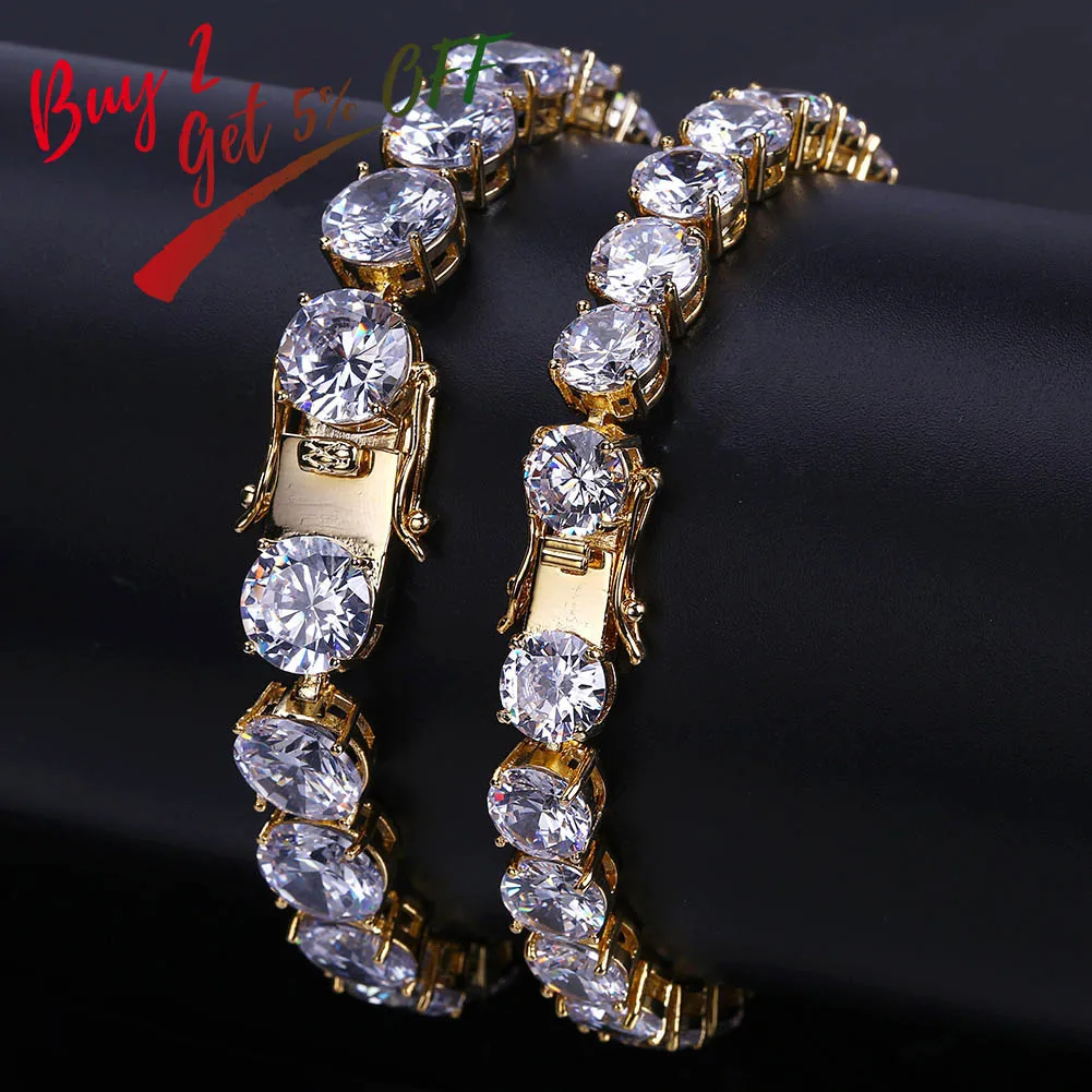 TOPGRILLZ 8mm10mm Tennis Chain Bracelet High Quality Rose gold AAA Cubic Zirconia Iced Out Hip Hop Fashion Charm Jewelry Gift | Украшения и