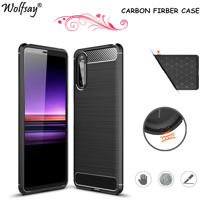 

Carbon Fiber Cover For Sony Xperia 10 II Case Shockproof Silicone Cover For Sony Xperia 10 II Case For Sony Xperia 10 II 6.0inch
