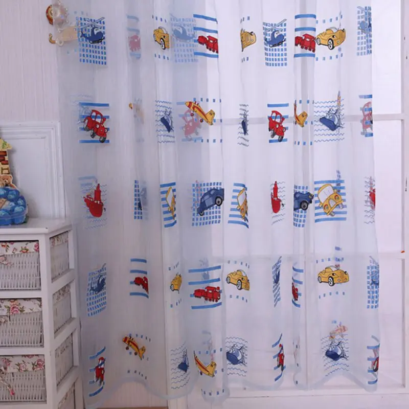 

Cartoon Window Curtains Tulle Sheer for Kids Room Voile Blackout Curtains 1 Pcs