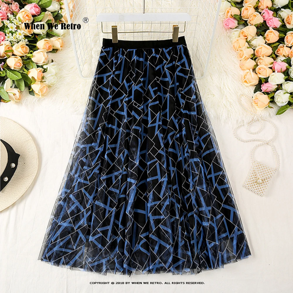 

Korean Style Fashion Long Skirt VD1819 Women Summer Pretty Midi Length Tulle Skirt