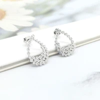 christmas cubic zirconia sterling silver earrings 925 studs teardrop crystal drop earings for women wedding ladies girls