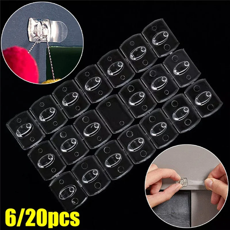 6/20 Stücke Transparent Wand Haken Wasserdicht Starken Klebstoff Haken Rack Für Home Küche Bad Aufhänger Haken Organizer Schlüssel Halter
