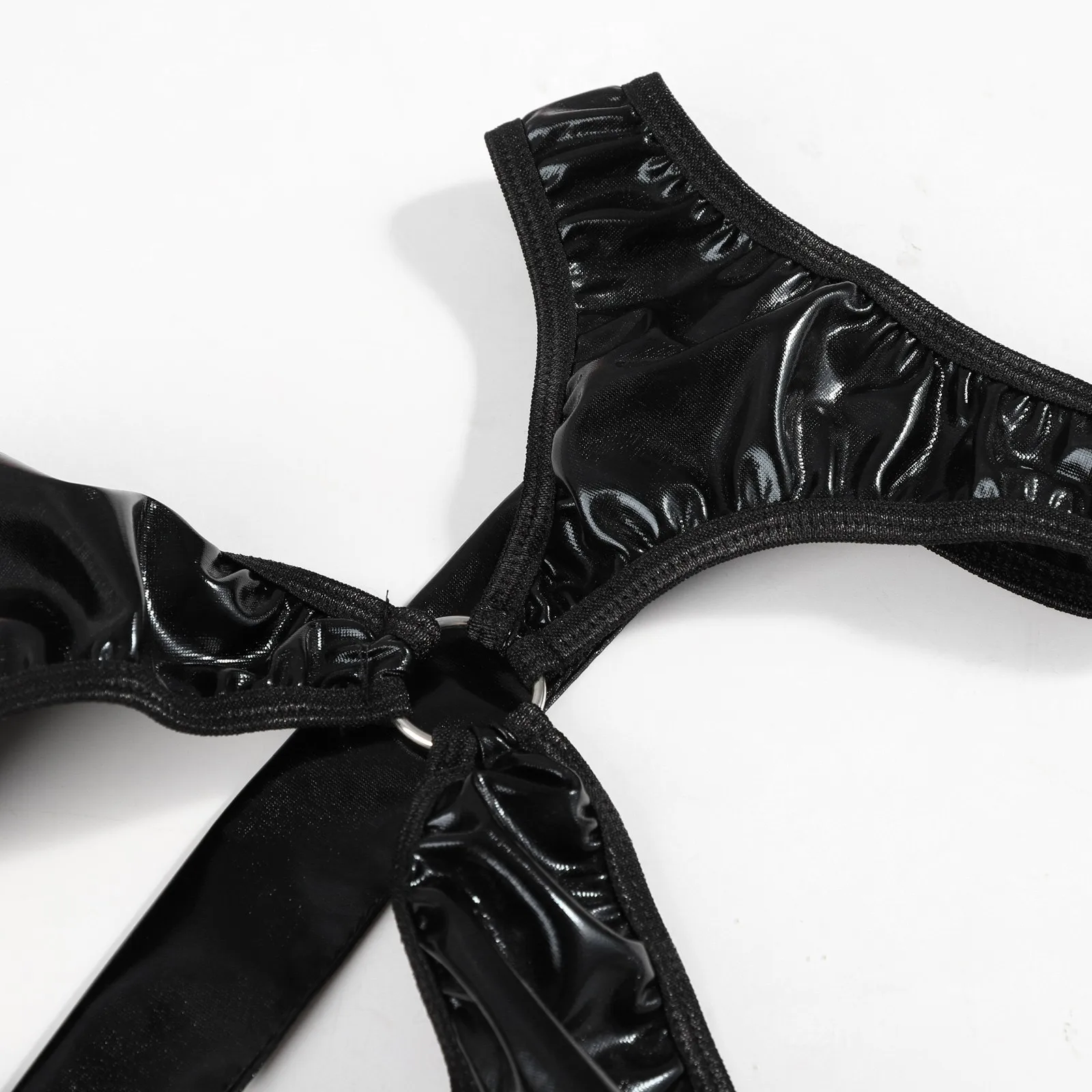 Эротическое сексуальное латексное боди нижнее белье с открытой спиной