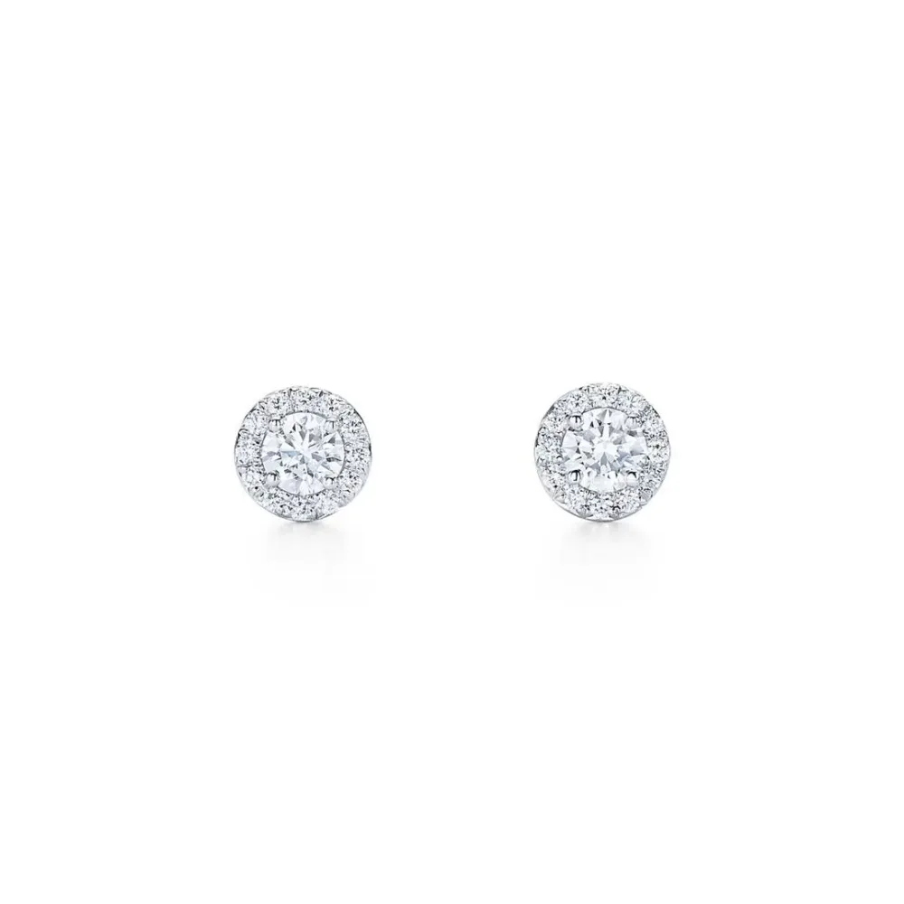 

YTF80 925 Silver Creative Round Earrings with Zircon Inserted High-quality Lady's Ear Nails