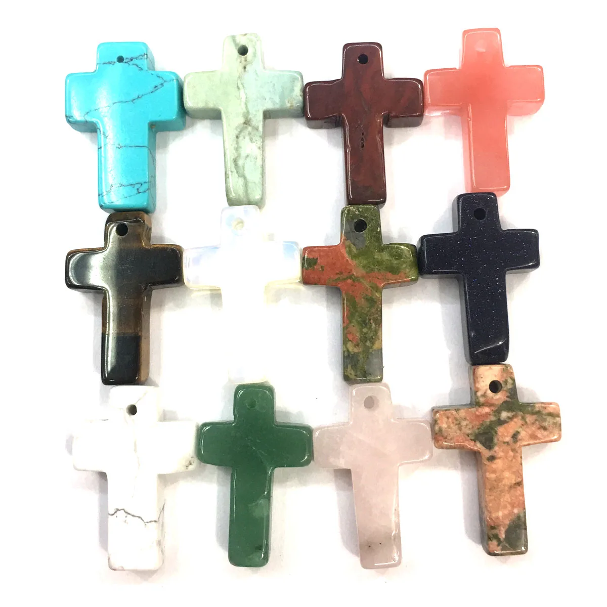 Подвеска из натурального камня Хрустальный Агат подвеска в форме Креста для