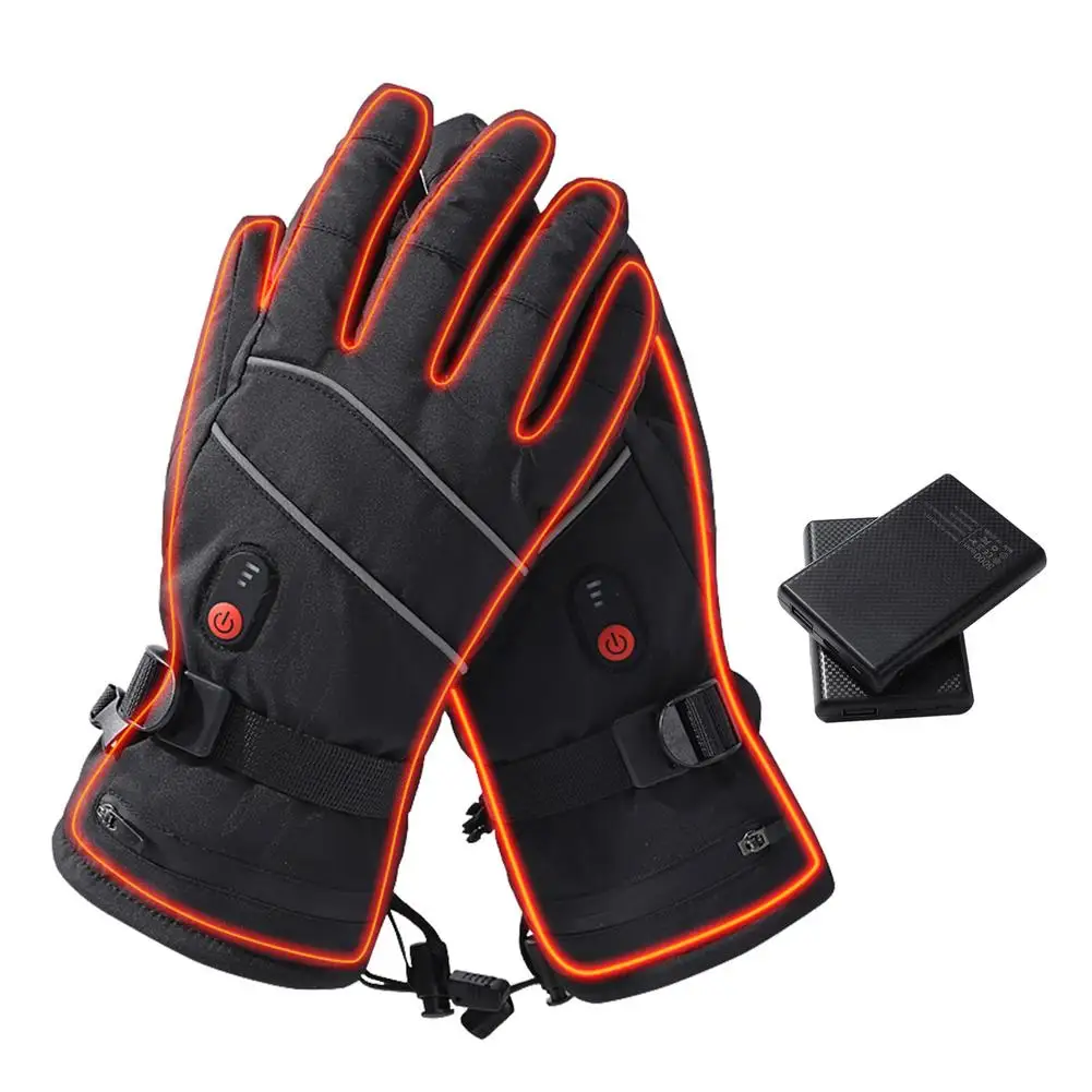

3.7V Rechargeable Heated Gloves - Electric Heating Gloves 5000mAh Hand Warmers Gloves Heated Gloves USB Touchscreen Motorcycle