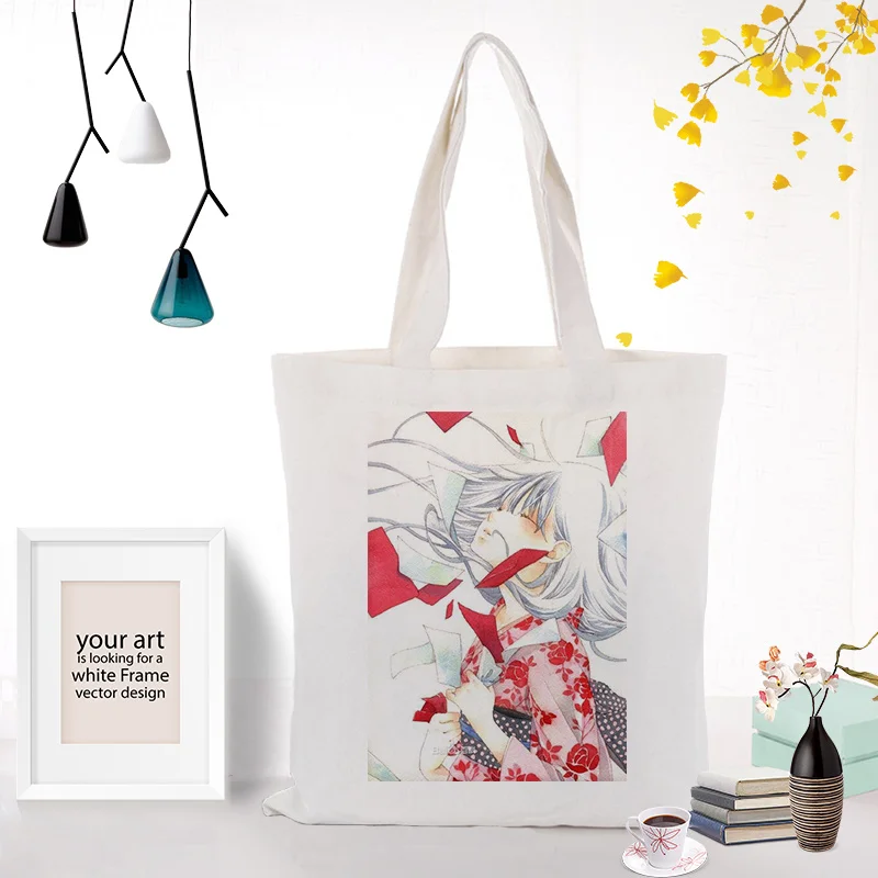 KIMONO030 Холщовая Сумка-тоут для ежедневного использования, кимоно, аниме, ручная сумка, печать логотипа, текст, сделай сам, хозяйственная сумка, эко многоразовая утилизация - Цвет: KIMONO030