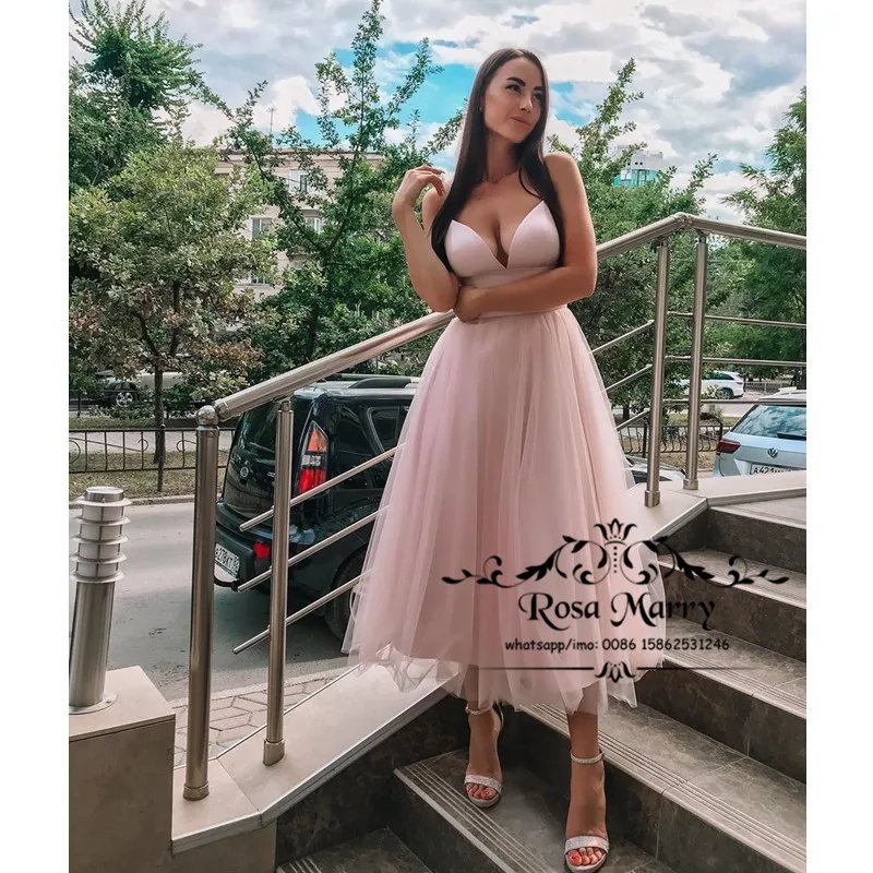 

Женское вечернее платье, простое бальное платье до середины икры, из тюля, размера плюс