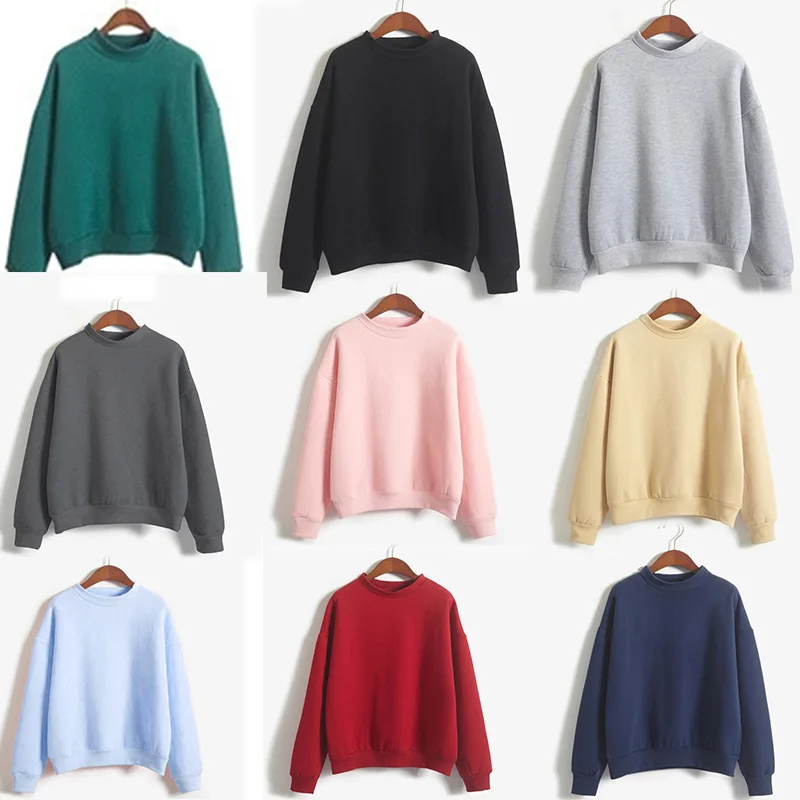 BTFCL 10 цветов зимняя толстовка с круглым вырезом длинным рукавом флисовые теплые