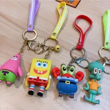 Anime Cartoon SpongeBob Patrick Star Keychain Cute Keychain Doll Schoolbag Car Pendant