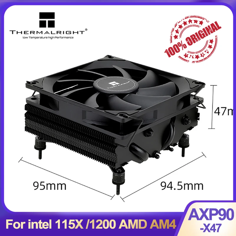 

Кулер для процессора Thermalright AXP90 X47, полностью медный, AGHP, тепловая трубка ITX 47 мм, низкопрофильный чехол A4, охлаждение процессора для intel 115X 1200 ...