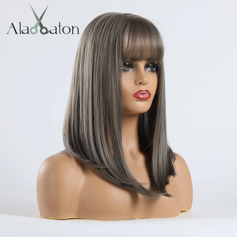 Парик для косплея ALAN EATON с прямыми серыми льняными ясенями синтетические волосы