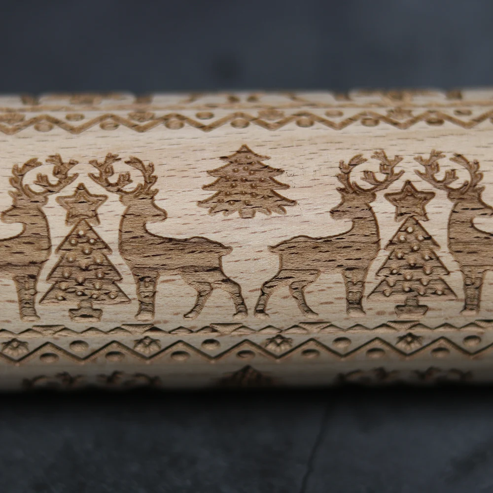 Новинка деревянная Скалка на Рождество елка олень Хэллоуин с принтом в виде