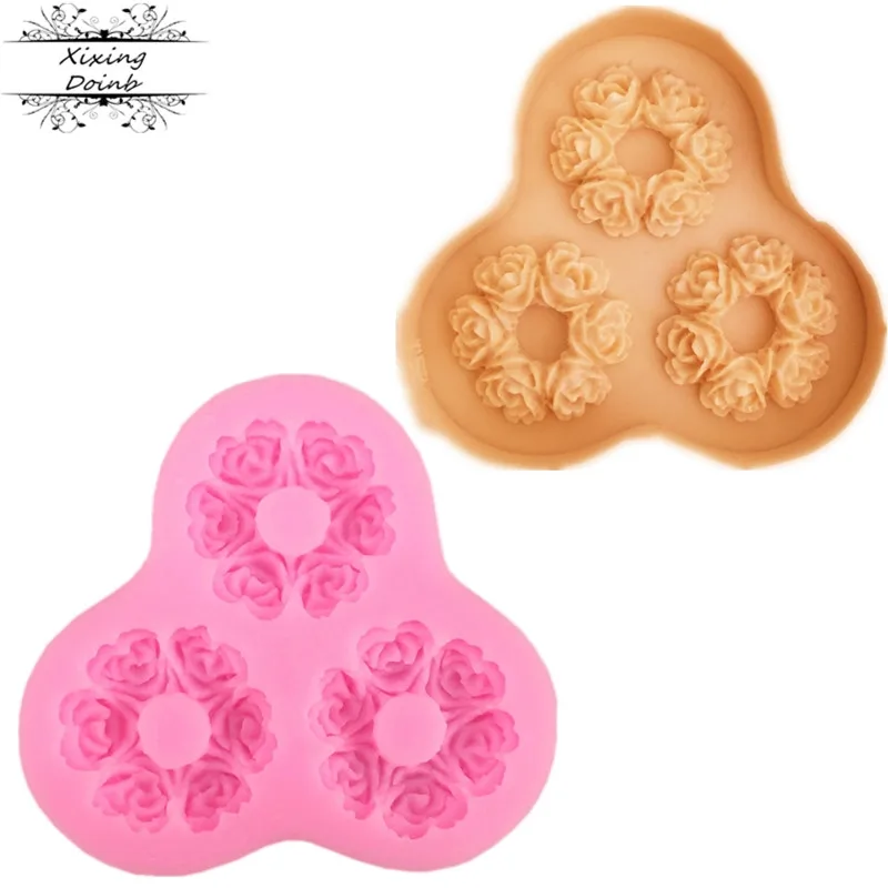 1 шт цветок Венок силиконовые формы помадные украшения торта инструменты для